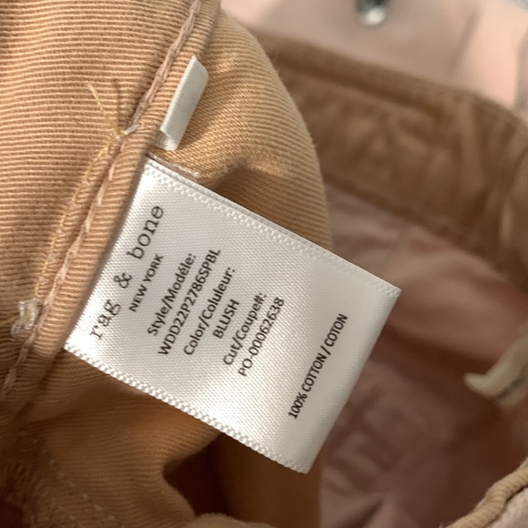 Rag & Bone Women’s Logan Mid-Rise Wide Leg Blush Relaxed Fit Light Pink Jean 24 - Picture 9 of 9